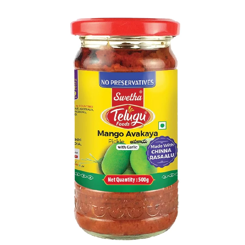 Swetha Telugu Foods Mango Avakaya Pickle, 500 g-1.webp